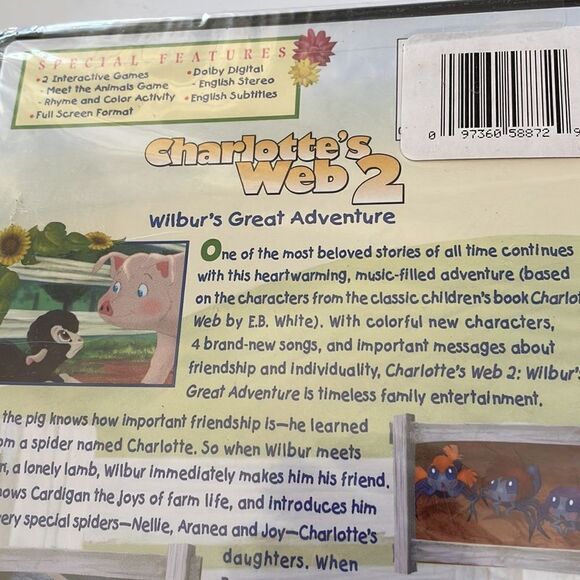 New in packaging Charlotte’s Web 2 Wilbur’s Great Adventure Sealed DVD - Picture 5 of 6